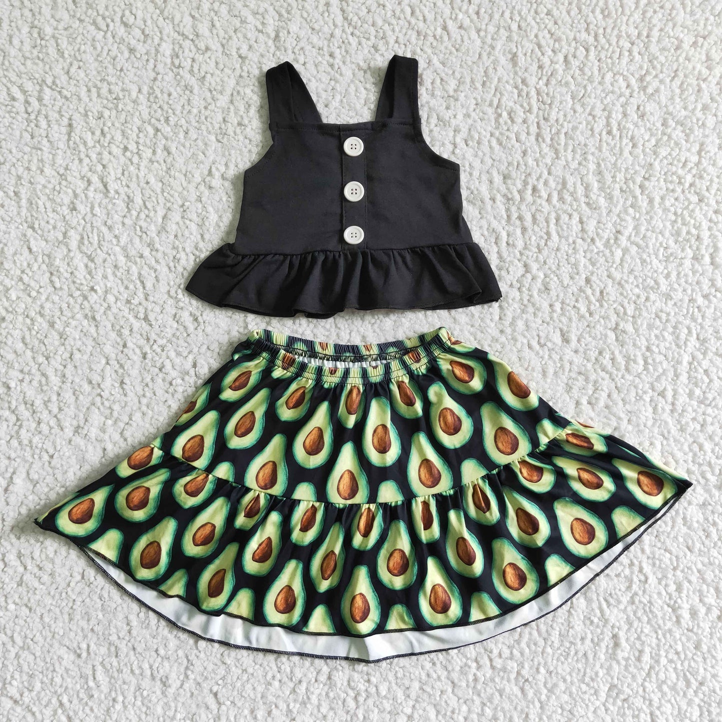 (Promotion)Sleeveless crop top and skirt outfits GSD0081