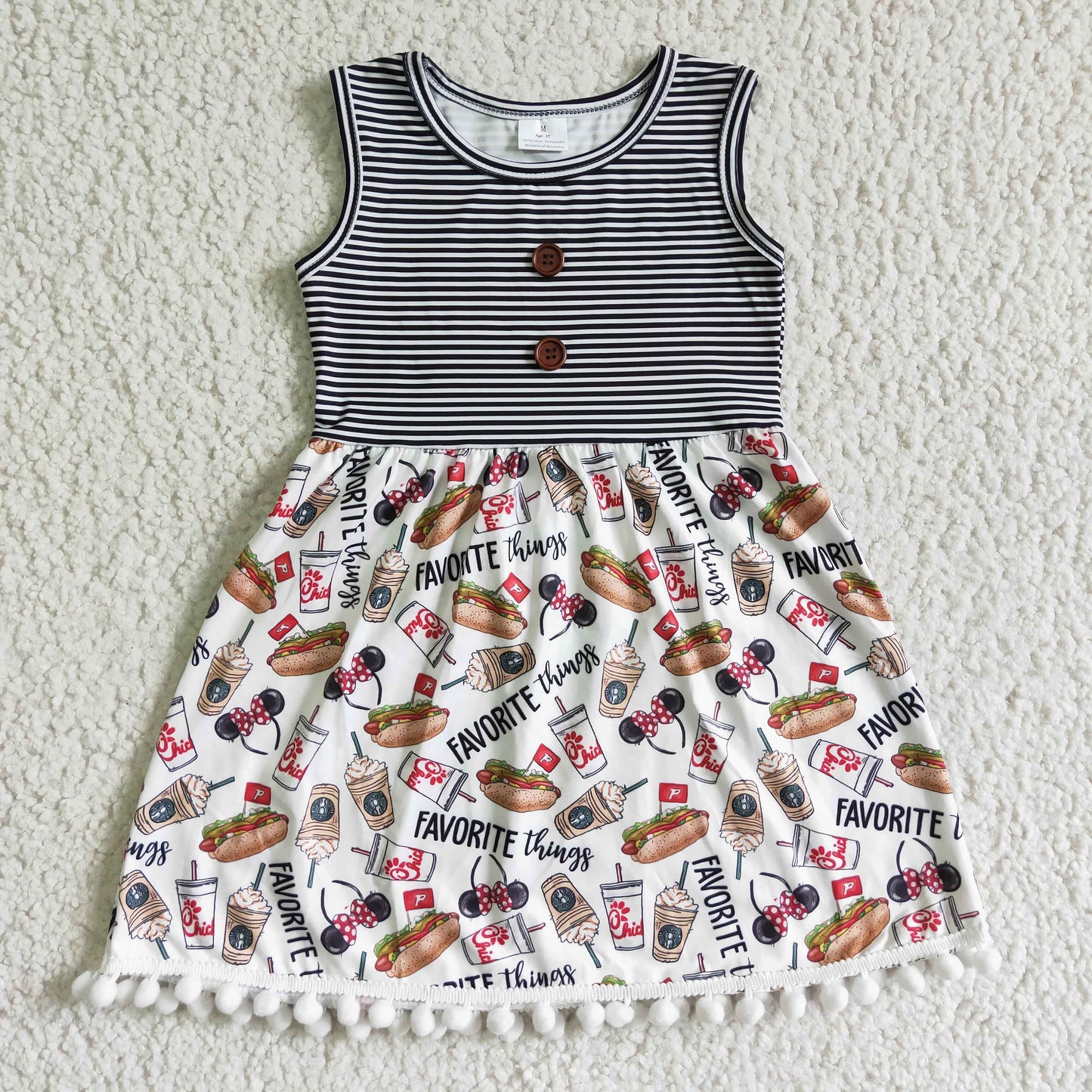 (Promotion)Girls summer knee length dress   GSD0110