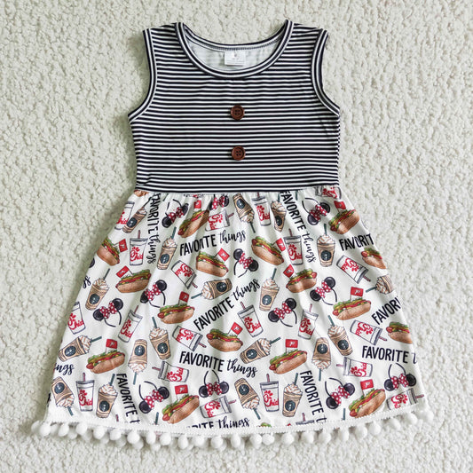 (Promotion)Girls summer knee length dress   GSD0110