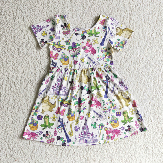 Girls Mardi Gras dress    GSD0153