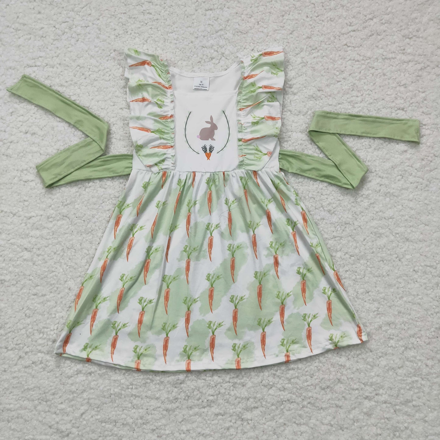 Girls carota print Easter dress   GSD0157