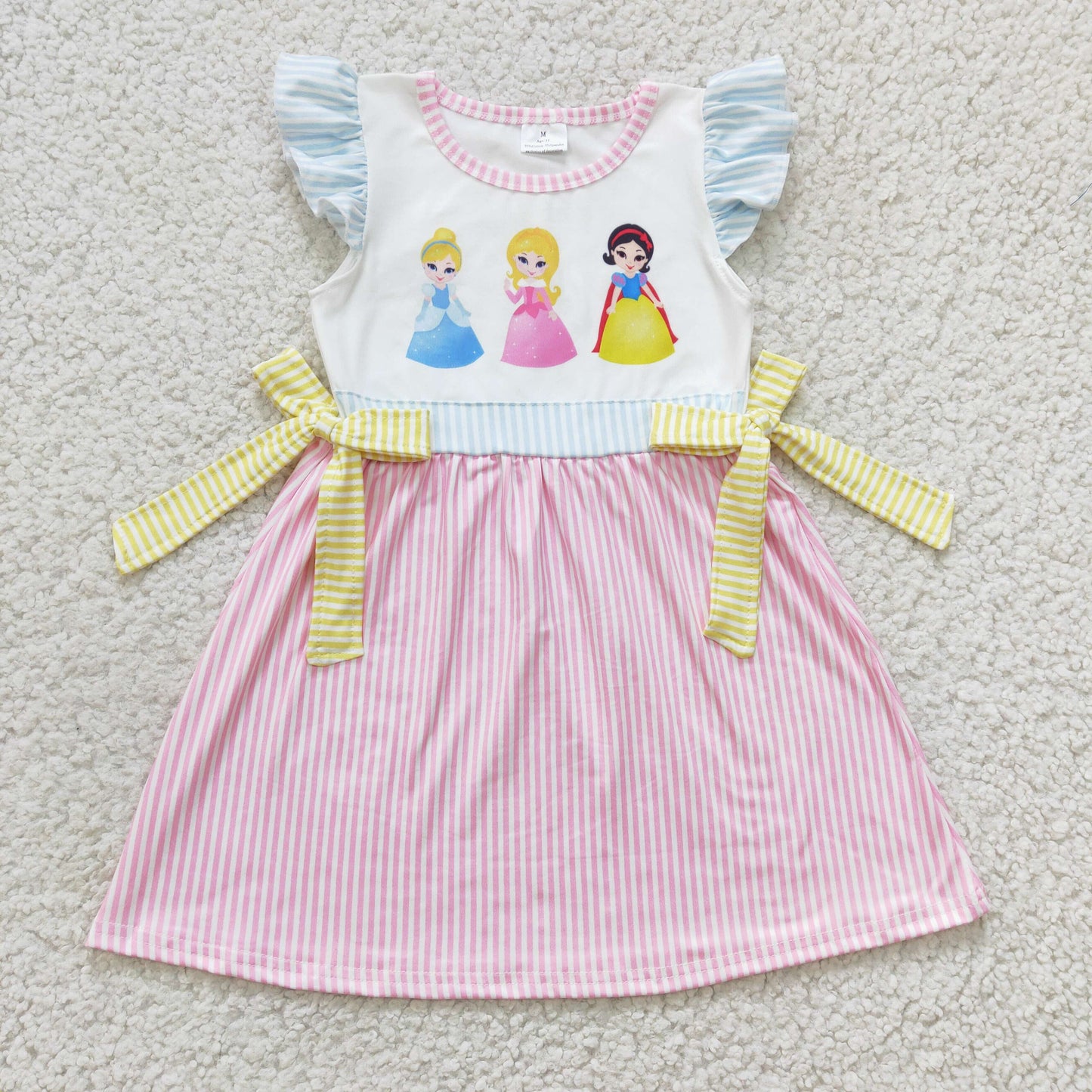 Girls flutter sleeves princess print dress  GSD0176