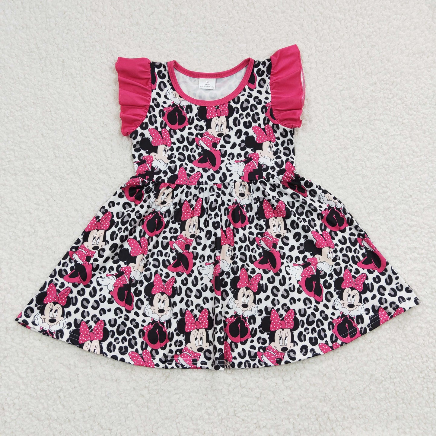 (Promotion)Girls leopard cartoon print dress    GSD0214