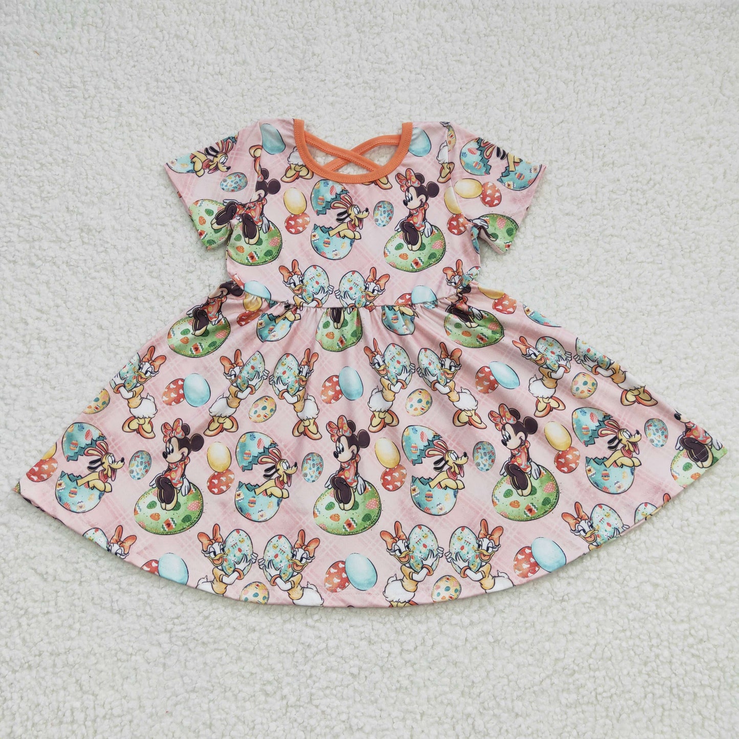 Girls cartoon MOUSE print Easter dress    GSD0222