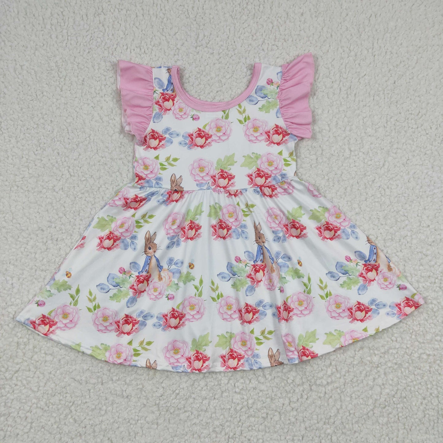 Girls bunny print Easter dress    GSD0223