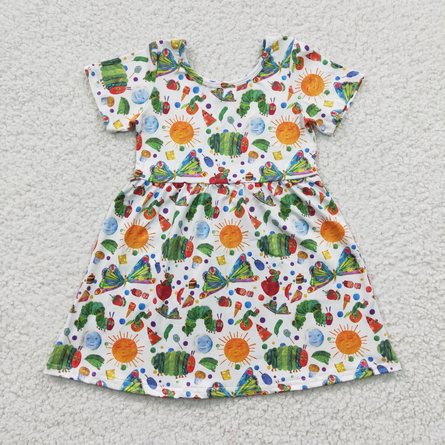 Girls worm print summer dress    GSD0224