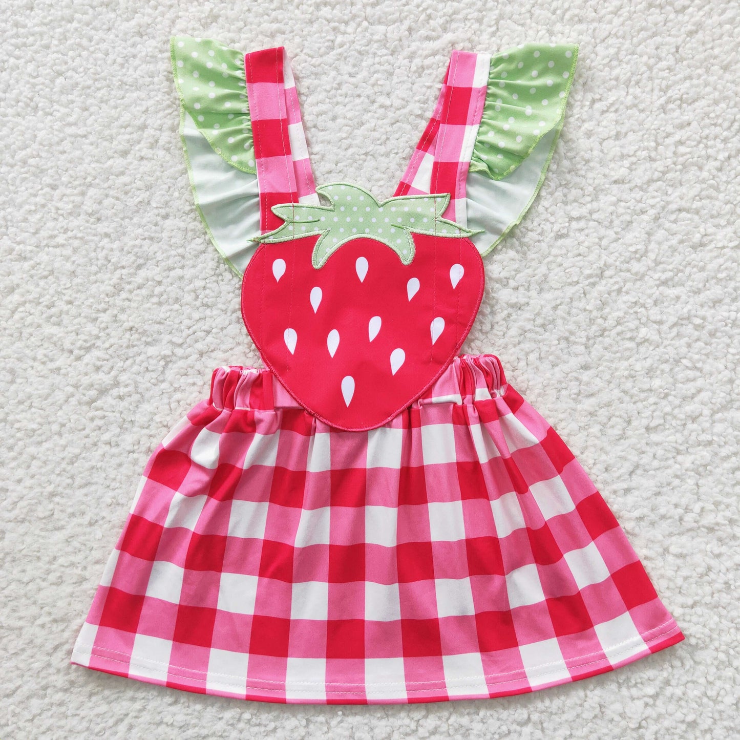 Girls strawberry design embroidery summer dress   GSD0241