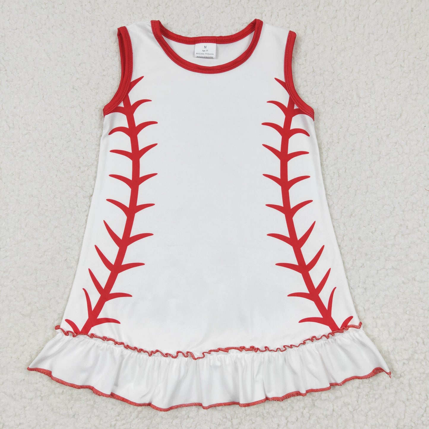 Girls baseball print summer dress GSD0295