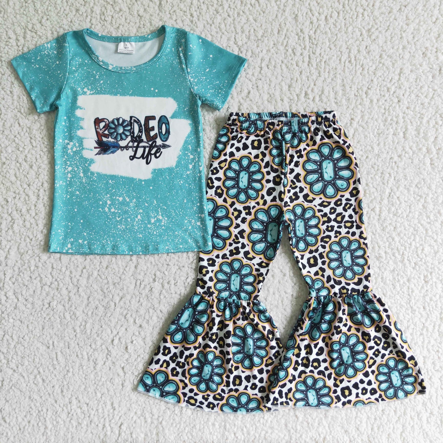 (Promotion)Short sleeve bell bottom pants outfits GSPO0093