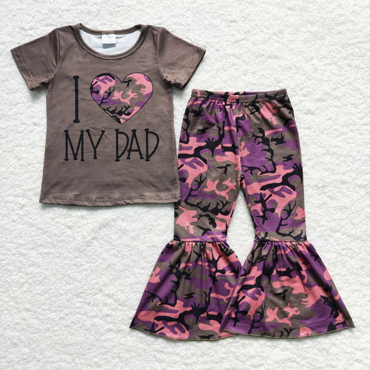 Girls I LOVE MY DAD Camo print outfit    GSPO0230