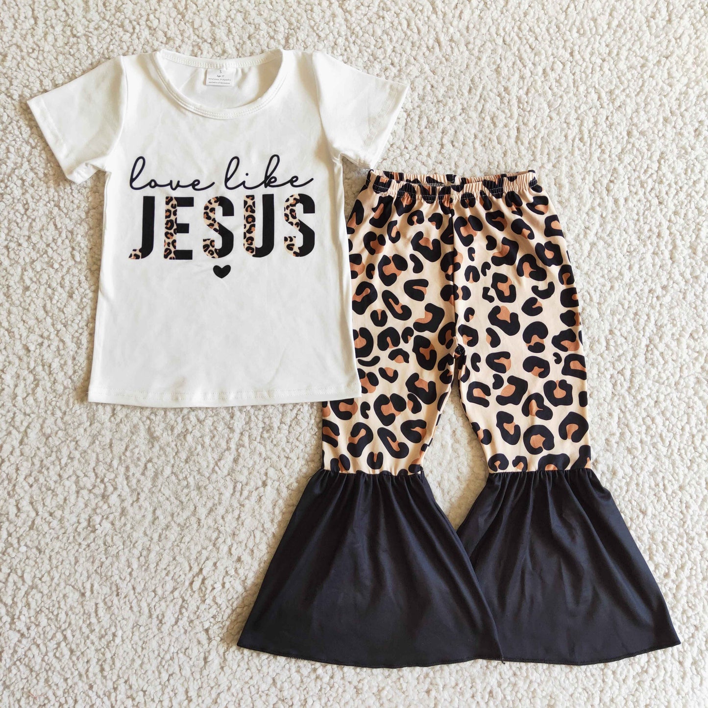 Girls JESUS leopard print outfit   GSPO0243