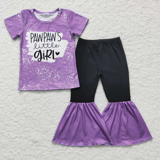 Girls purple PAWPAW'S GIRL print outfit   GSPO0244