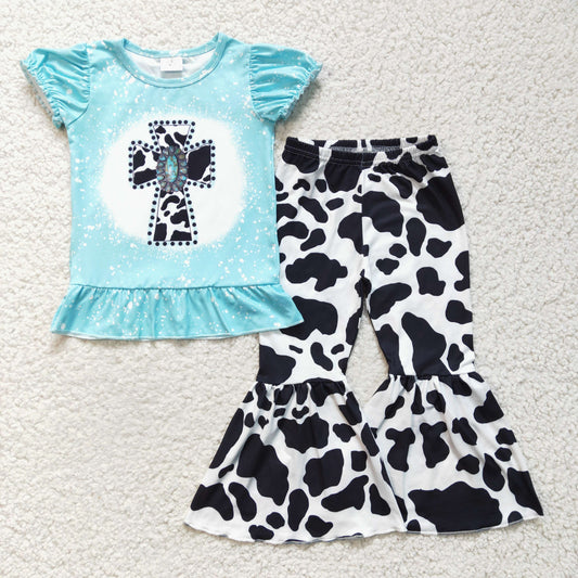 Girls cow print Easter outfit   GSPO0246