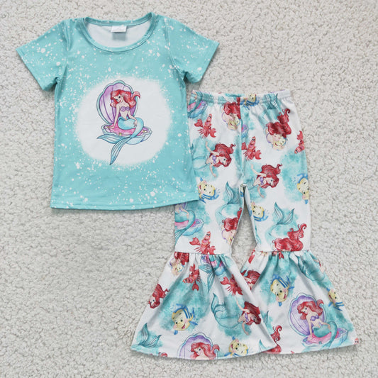 Girls Cartoon print bell pants outfit    GSPO0310