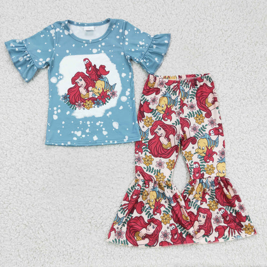 Girls Cartoon print bell pants outfit    GSPO0311