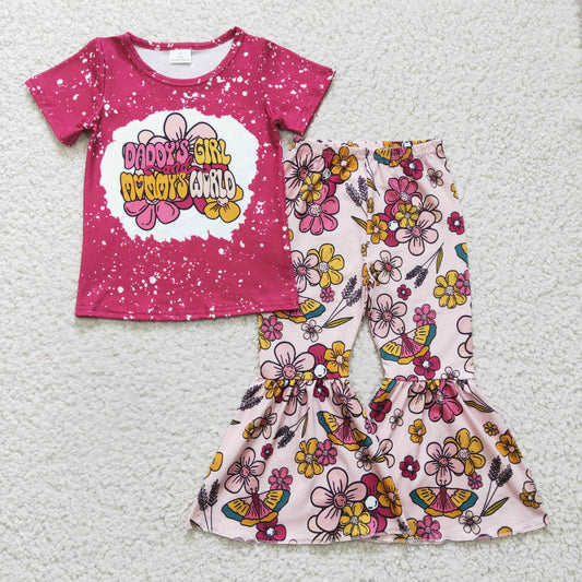 Daddy's girl flowers print outfits GSPO0414