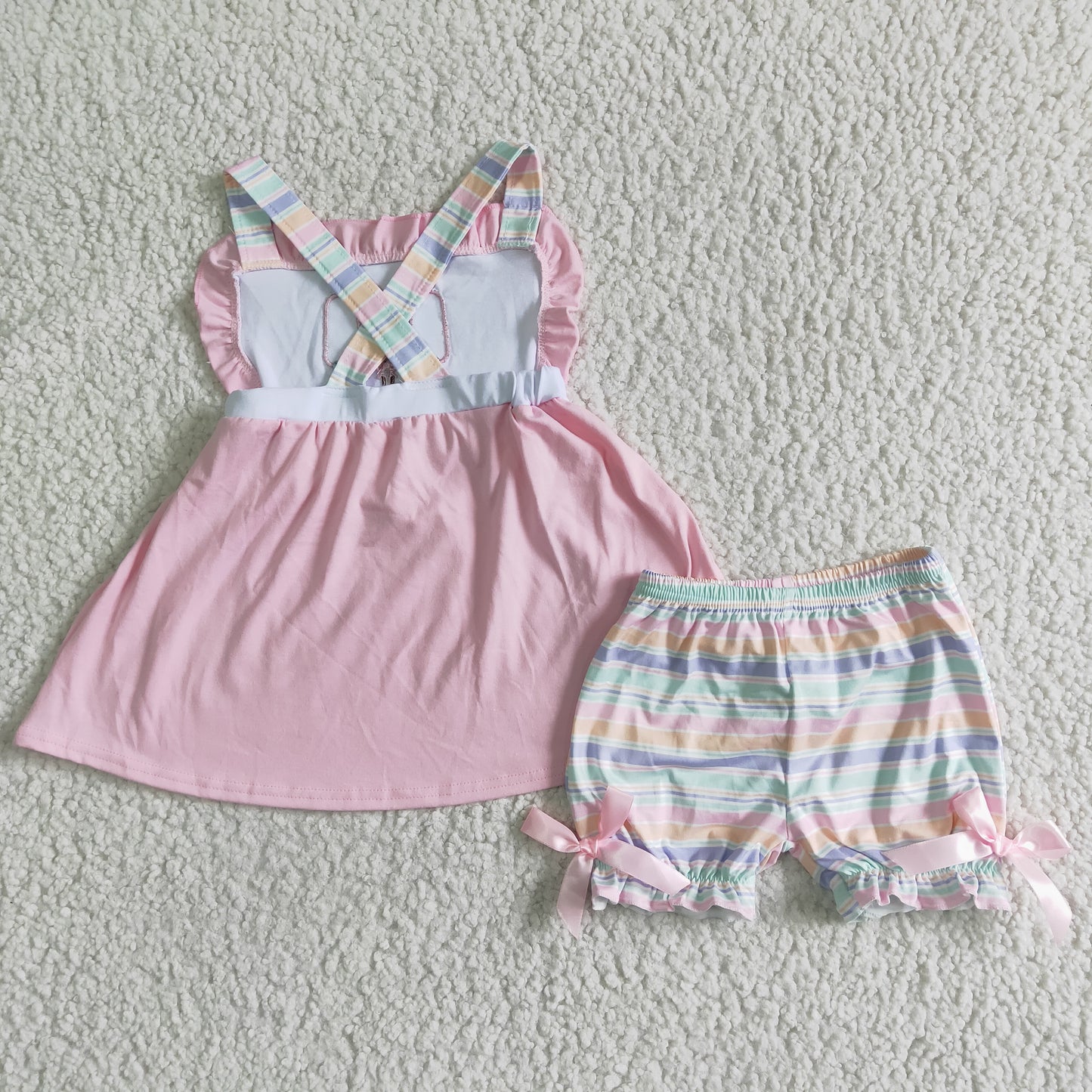 Sleeveless embroideried Shorts Sets -GSSO0012