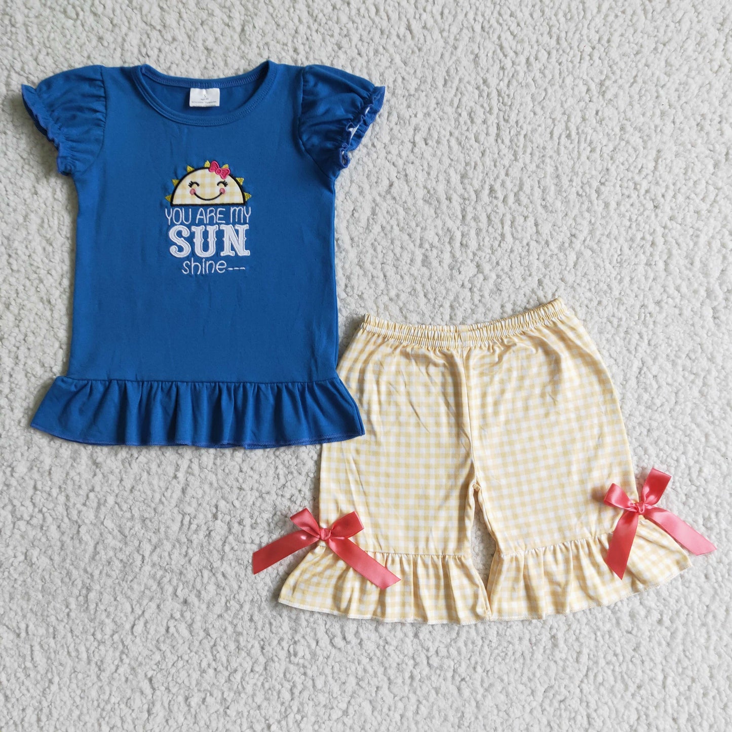 Girls summer embroideried outfits   GSSO0096