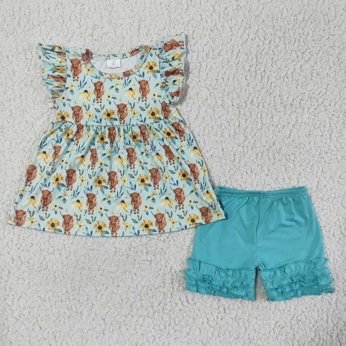 Flutter sleeve icing shorts summer outfits GSSO0106