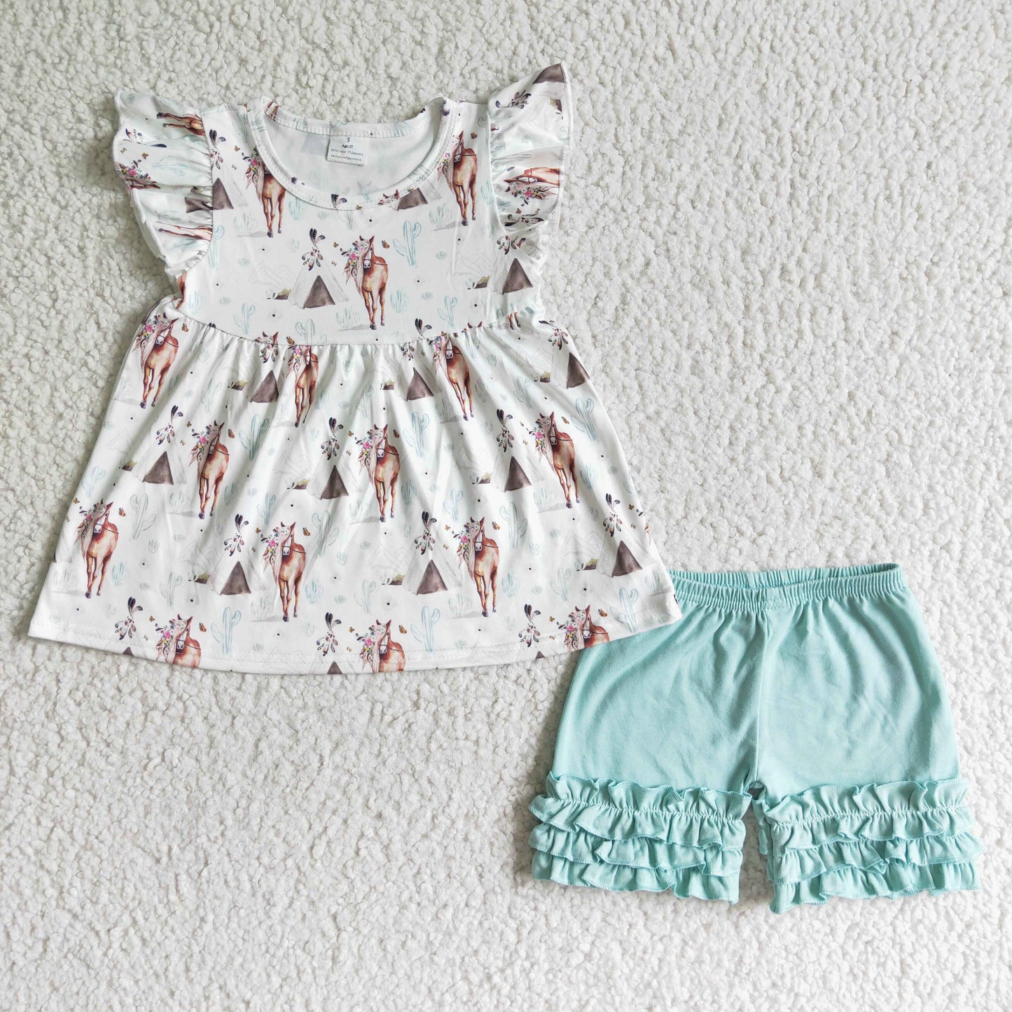 (Promotion)Flutter sleeve icing shorts summer outfits GSSO0111
