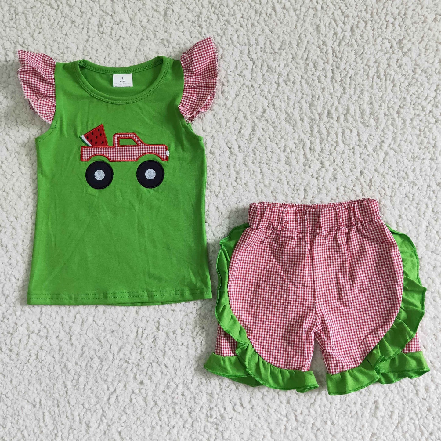 Girls summer embroideried outfits   GSSO0122