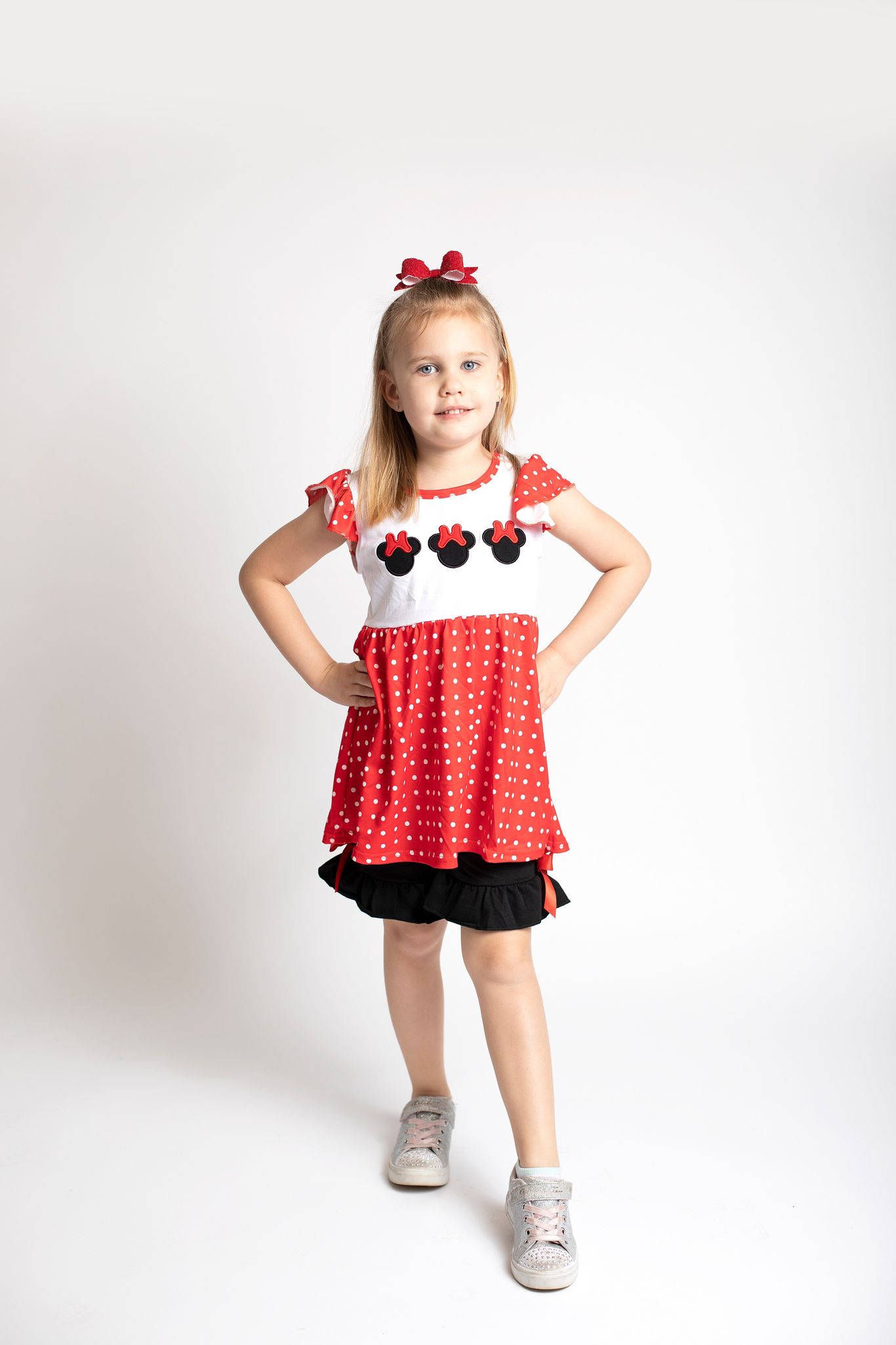 Girls red cartoon mouse summer outfits   GSSO0130