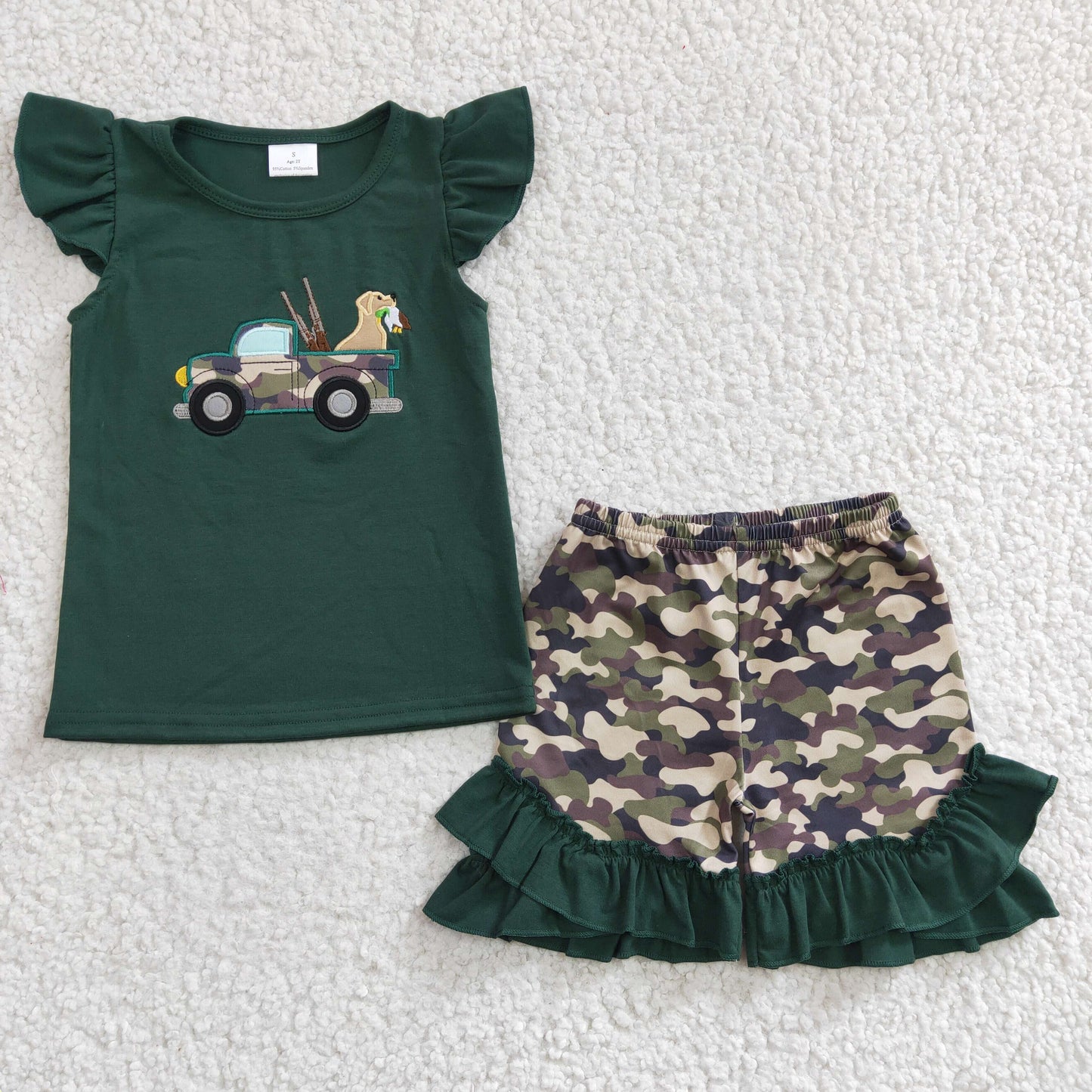 Girls camo print hunting summer outfits GSSO0145