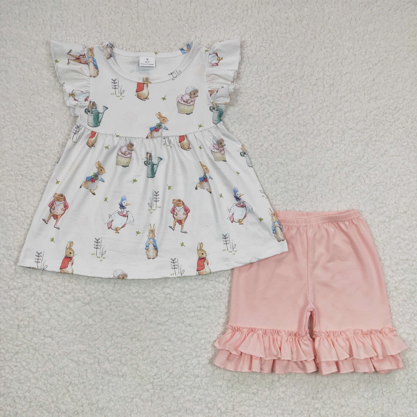 Girls rabbit print Easter outfits  GSSO0154