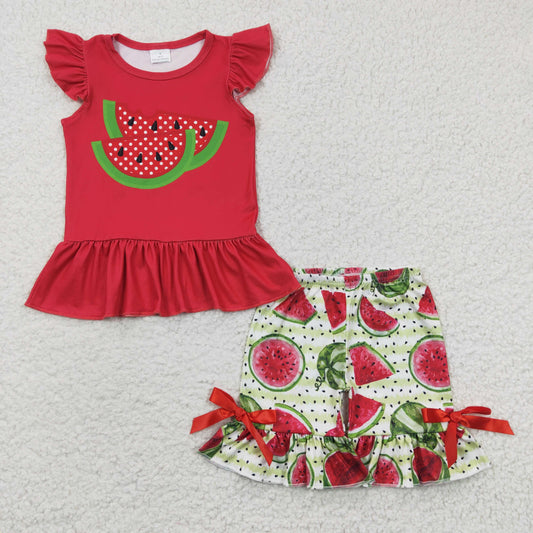 (Promotion)Girls watermelon red summer shorts outfits  GSSO0191