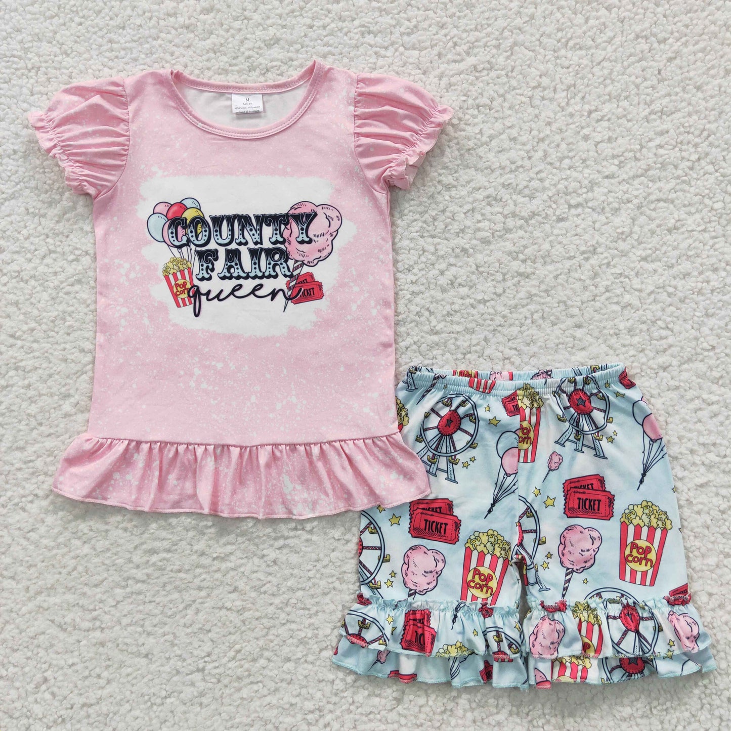 GSSO0260 County fair queen design girls pink summer outfits