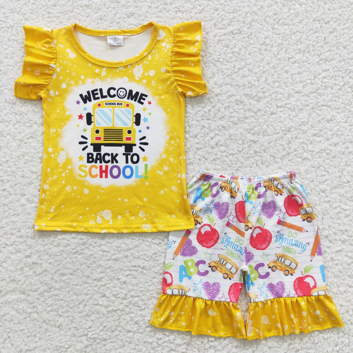 Welcome back to school girls yellow outfits GSSO0284