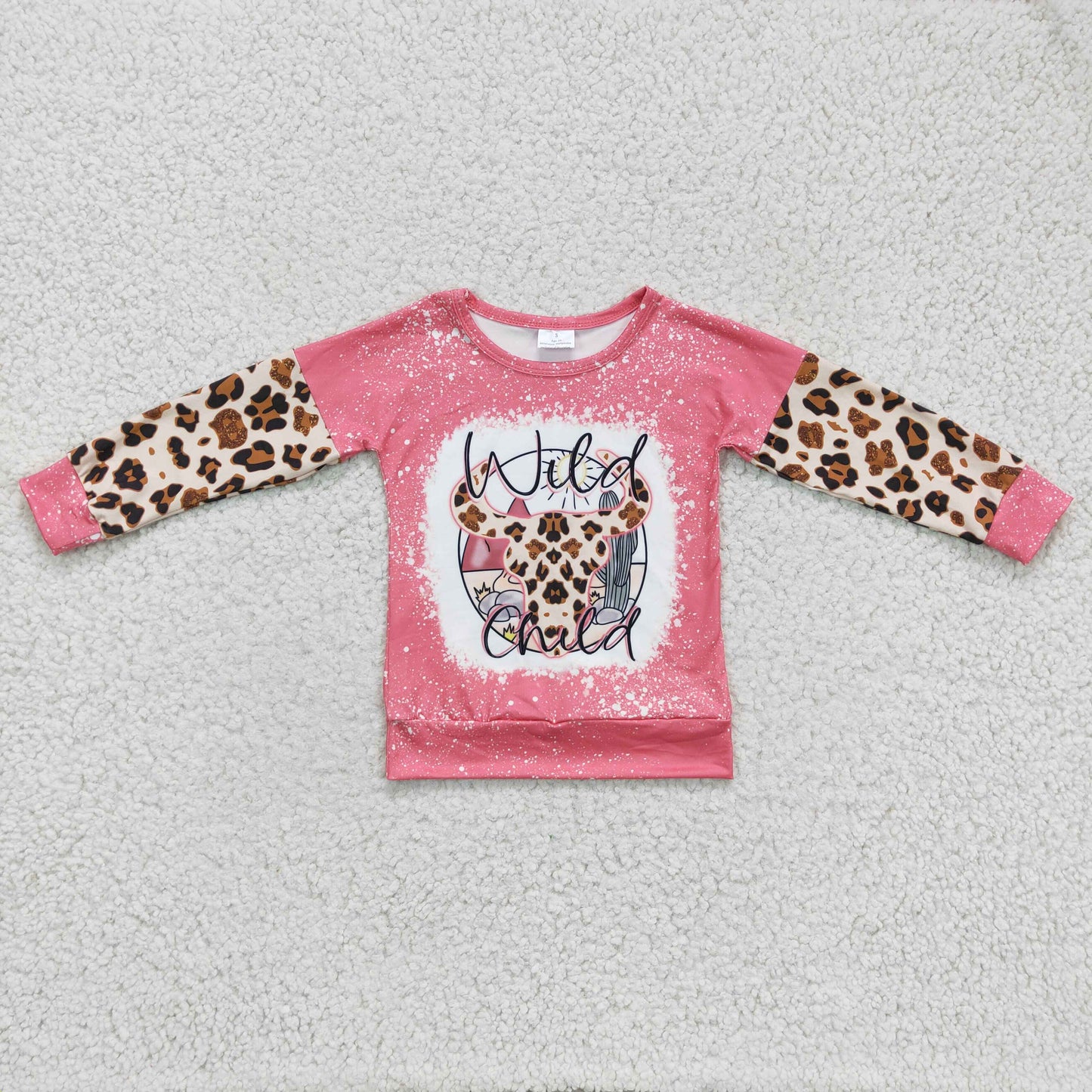 Kids WILD CHILD leopard cow design top   GT0083