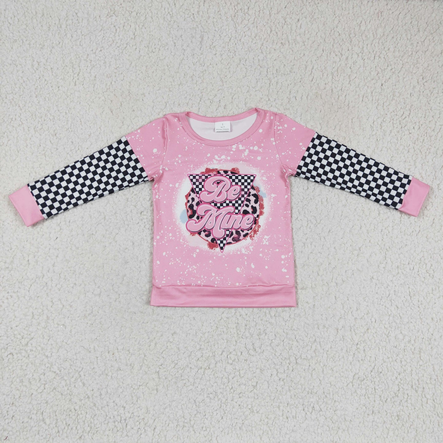 Girls pink be mine print top   GT0086