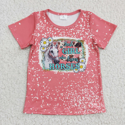 Just a girl who loves horses print top   GT0095