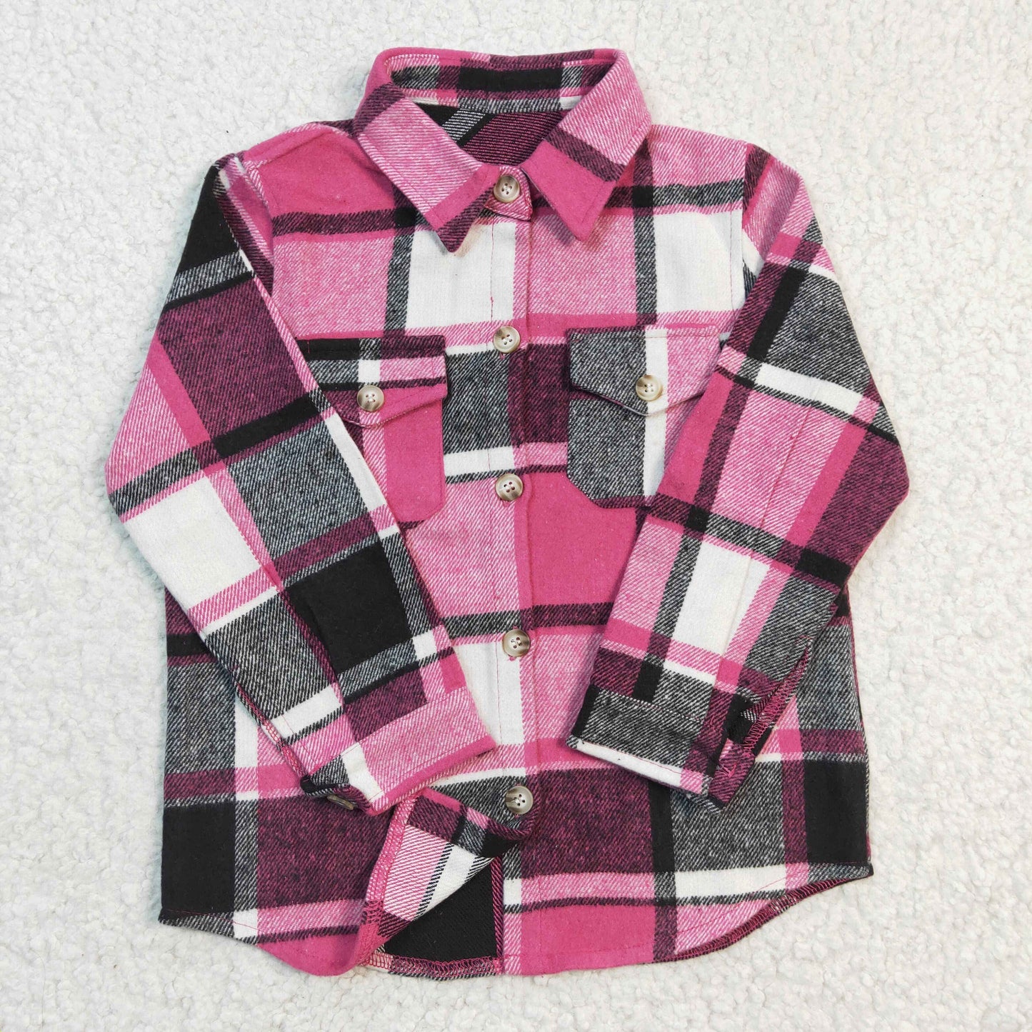 Girls hot pink cotton spring shirt GT0104