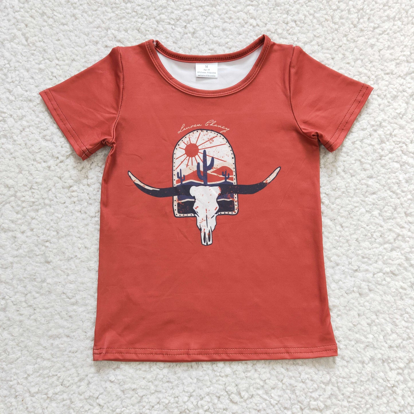 Girls Cow Skull print top    GT0106