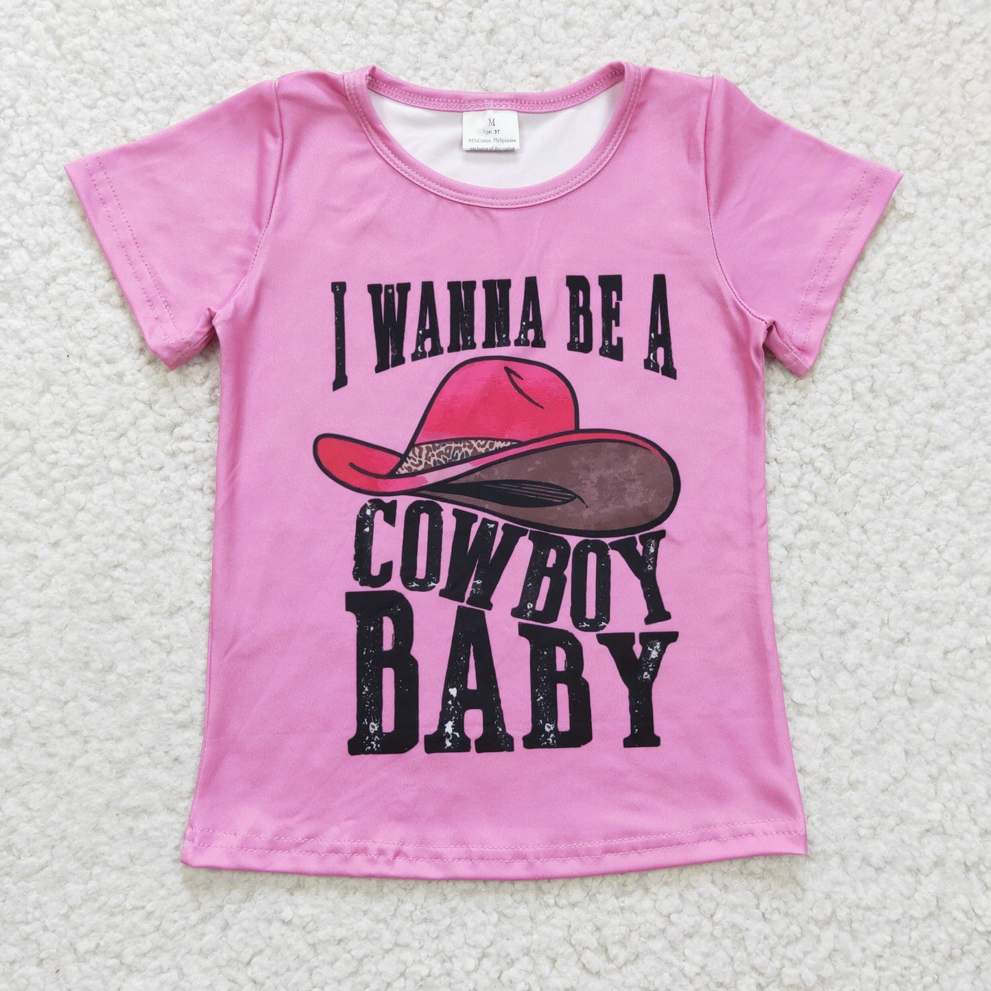 Girls I wanna be a cowboy baby top   GT0107