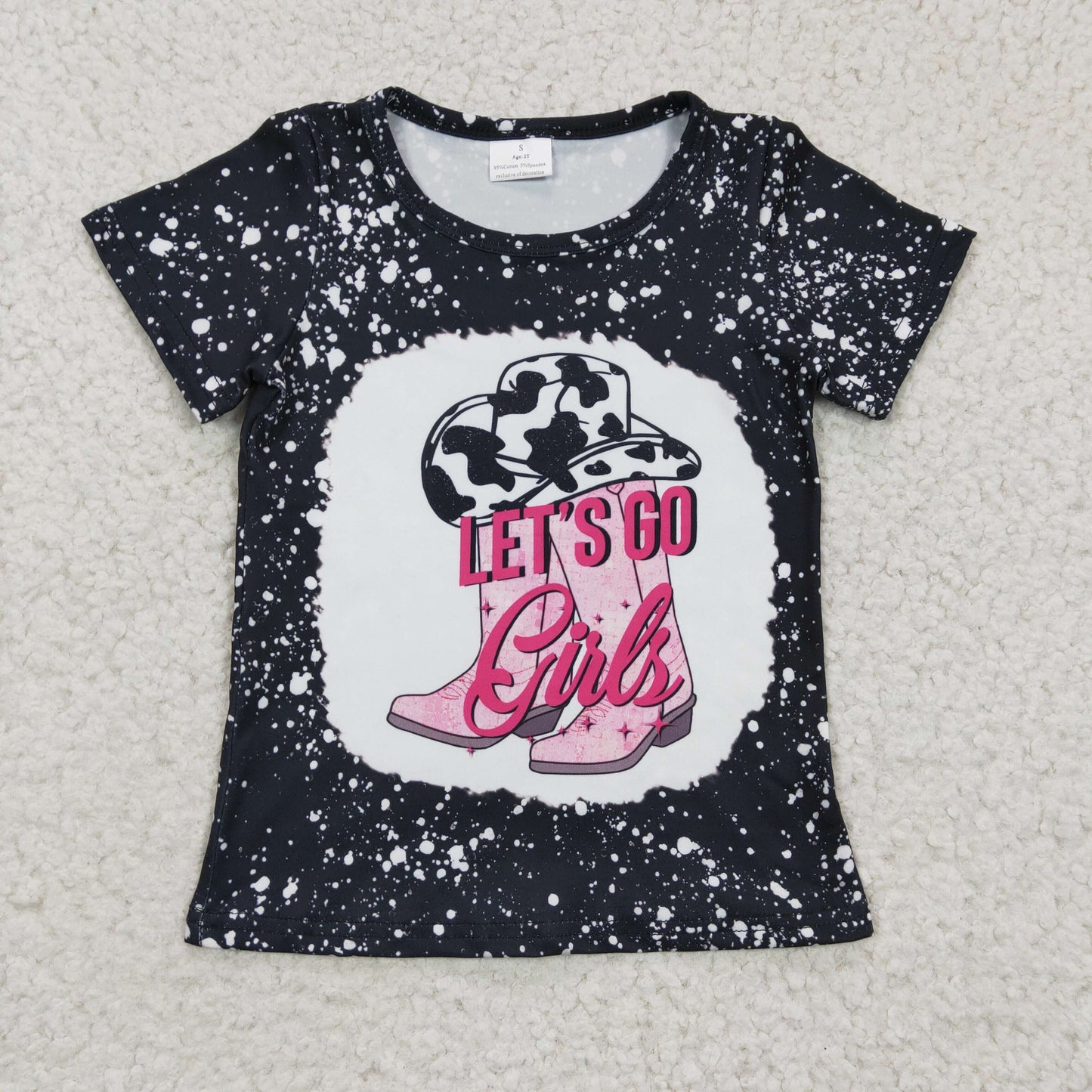 Let's go girls print western top   GT0125