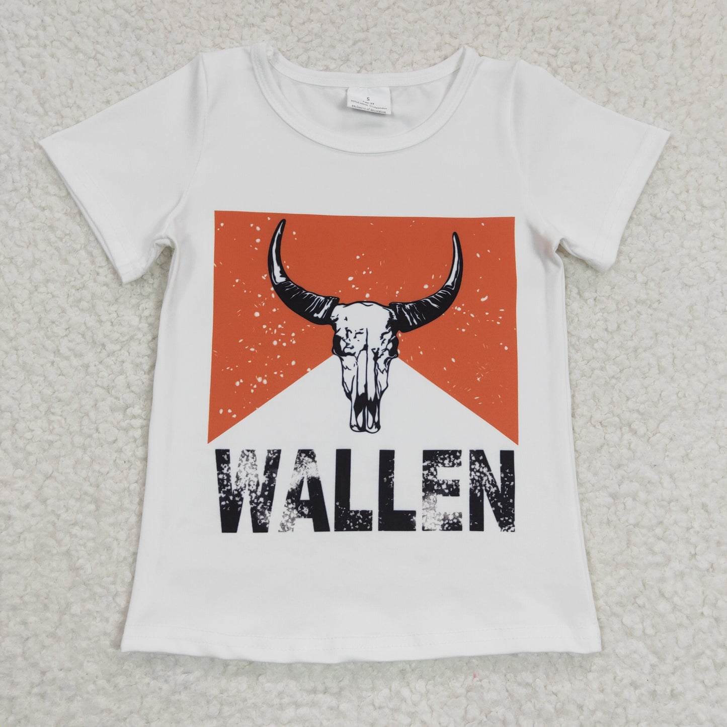 Girls WALLEN cow skull print western top   GT0146