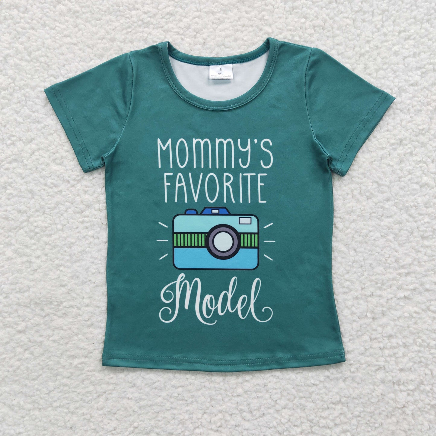 Mommy's favorite model print green top GT0162