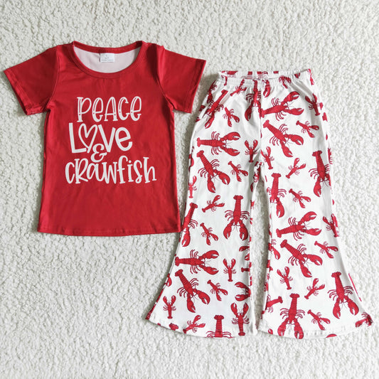 (Promotion)Short sleeve bell bottom pants outfits   B16-25