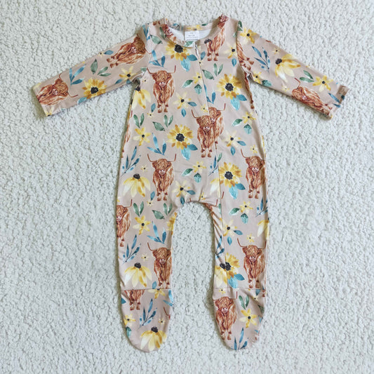 Baby girls fall footed romper      LR0071