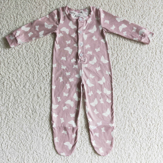 Baby girls FOOTED fall romper      LR0118