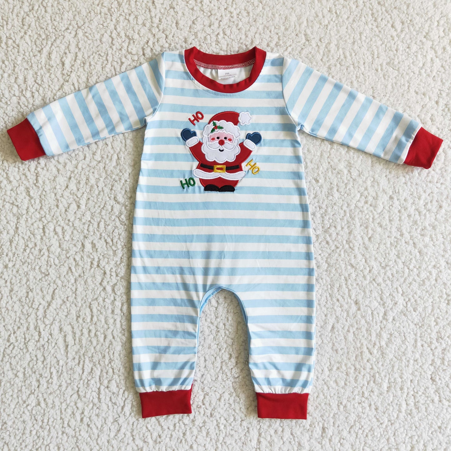 Boy's Christmas Santa Claus embroidery romper    LR0121