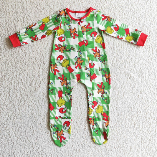 Girls Christmas FOOTED romper    LR0194