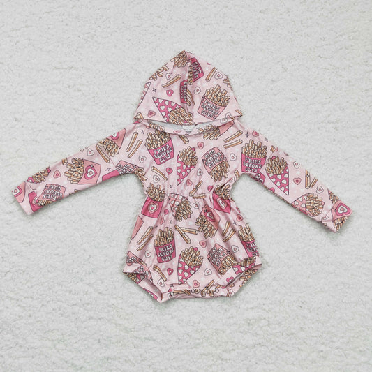 Baby girls pink hoodie romper   LR0244