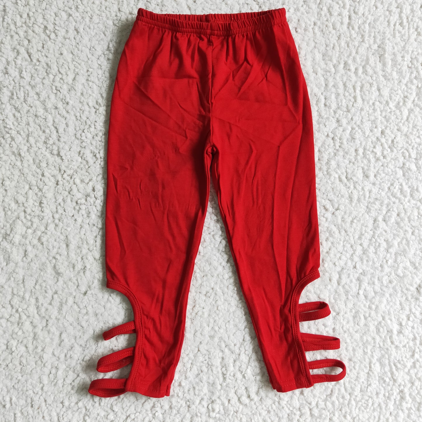 Girls red cotton cross pants P0040