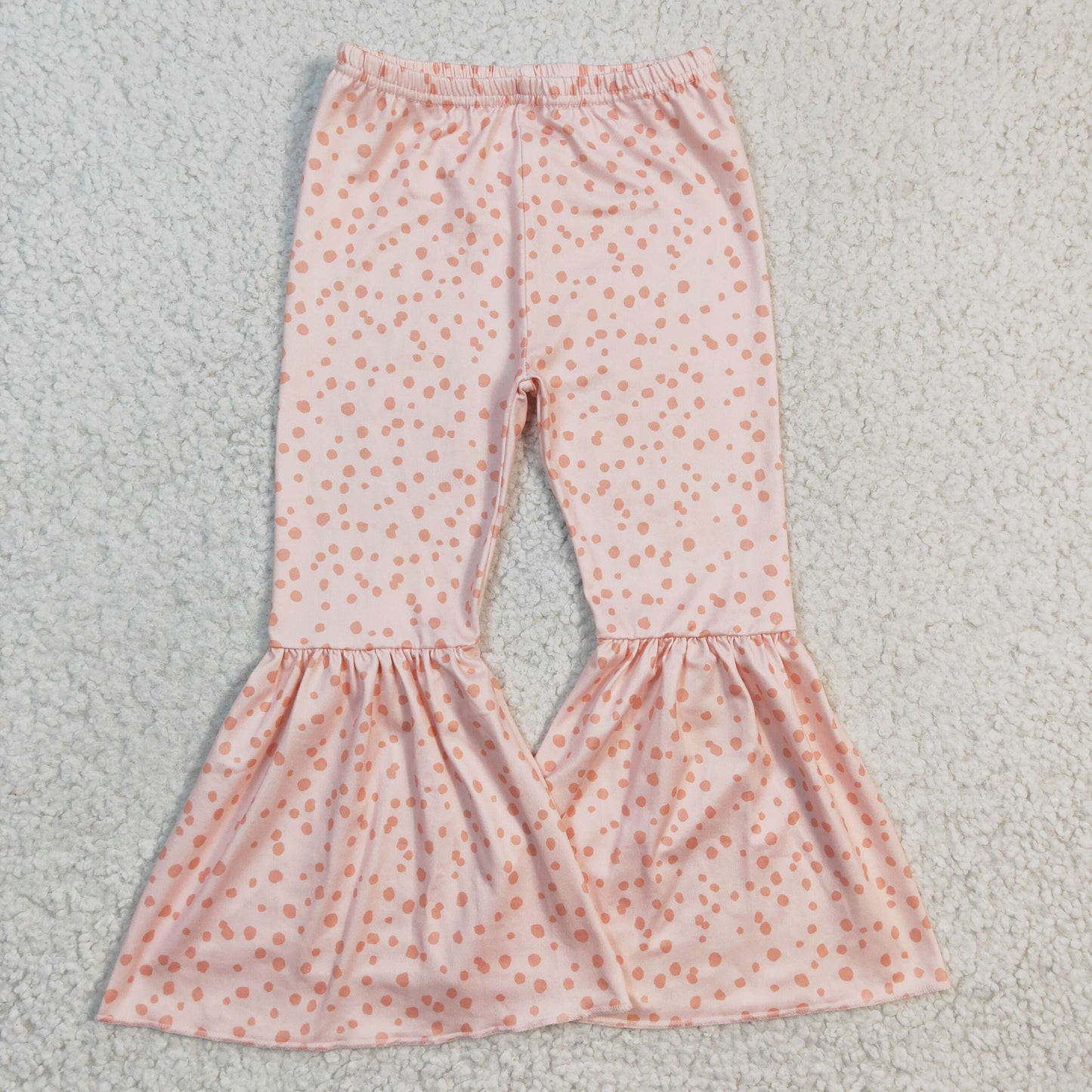 Girls orange dots print bell pants   P0055