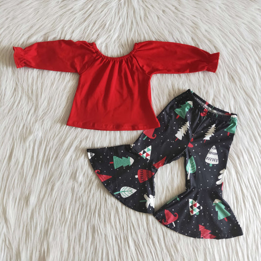 Long sleeve bell bottom pants Christmas outfits  6 A24-5