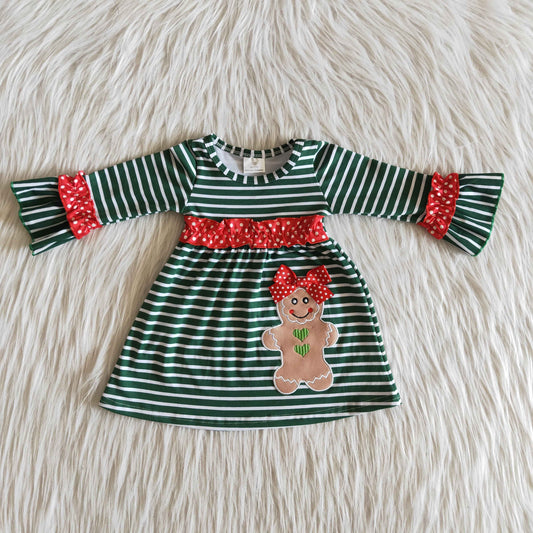 (Promotion) Baby girls Christmas embroideried dress  6 B13-20